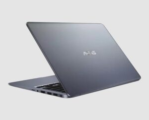 ASUS Vivobook R429M Celeron in Blue, rear angle view