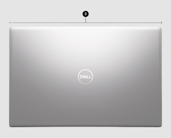 Dell 15 DC15250 Core 3 Dell 15 DC15250 Core 3, rear view showing the Gray lid