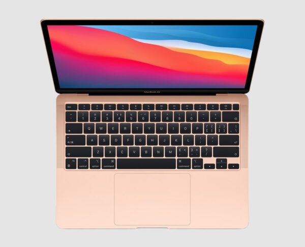 MacBook Air A2179 i3 angle MacBook Air A2179 i3 in Gold, three-quarter side view