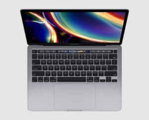 MacBook Pro A2289 2020 i5 in Space Gray, three-quarter side view