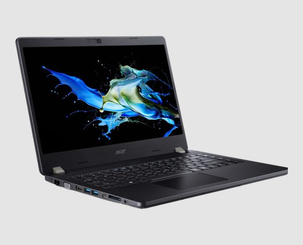 Acer TravelMate P214-53 side ports Acer TravelMate P214-53 left side ports: Gigabit LAN, VGA, HDMI, USB-A, USB-C, SD card reader