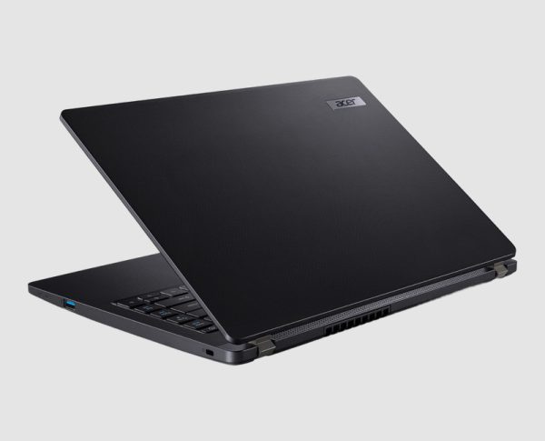 Acer TravelMate P214-53 lid Acer TravelMate P214-53 closed lid with Acer logo, Shale Black finish
