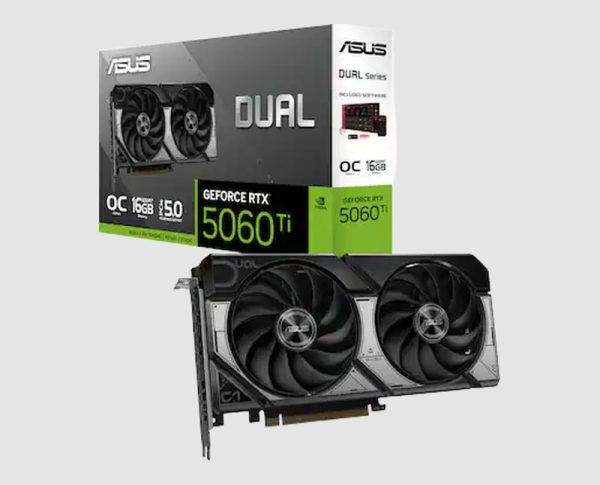 ASUS Dual GeForce RTX 5060 Ti OC Edition 16GB GDDR7 Graphics Card with box ASUS Dual GeForce RTX 5060 Ti 16GB graphics card, with box