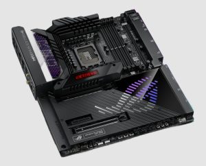 ASUS ROG Maximus Z790 Extreme Motherboard (LGA 1700) angle view ASUS ROG Maximus Z790 Extreme motherboard, angle view