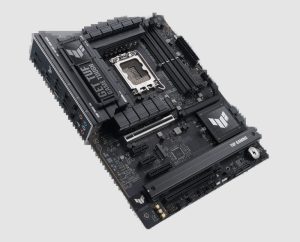 ASUS TUF Gaming Z890-Plus WiFi Motherboard (LGA 1851) angle view ASUS TUF Gaming Z890-Plus WiFi motherboard, angle view