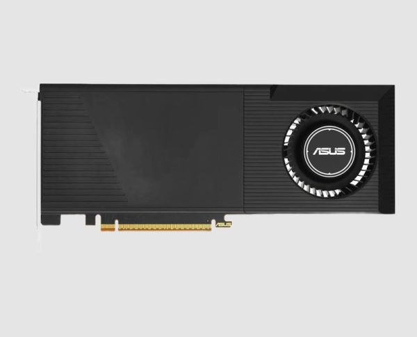 ASUS Turbo Radeon AI PRO R9700 32GB Graphics Card front view ASUS Turbo Radeon AI PRO R9700 32GB graphics card, front view