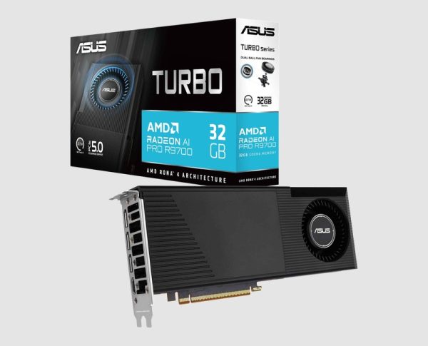 ASUS Turbo Radeon AI PRO R9700 32GB Graphics Card with box ASUS Turbo Radeon AI PRO R9700 32GB graphics card, with box