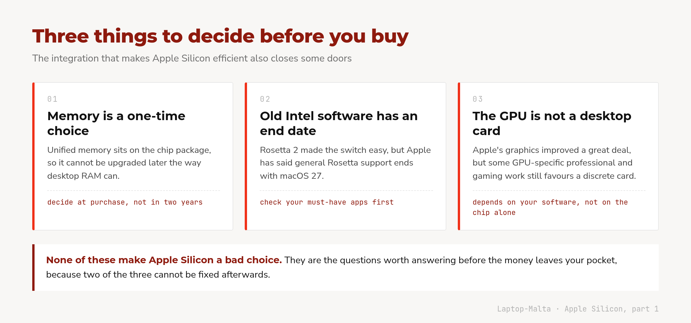 The three Apple Silicon trade-offs