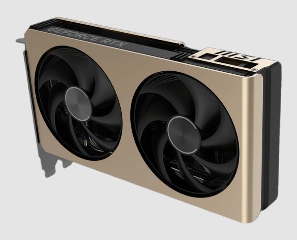 MSI GeForce RTX 5060 8G INSPIRE 2X OC Graphics Card angle view MSI GeForce RTX 5060 8G INSPIRE 2X OC graphics card, angle view