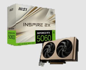 MSI GeForce RTX 5060 8G INSPIRE 2X OC graphics card, with box