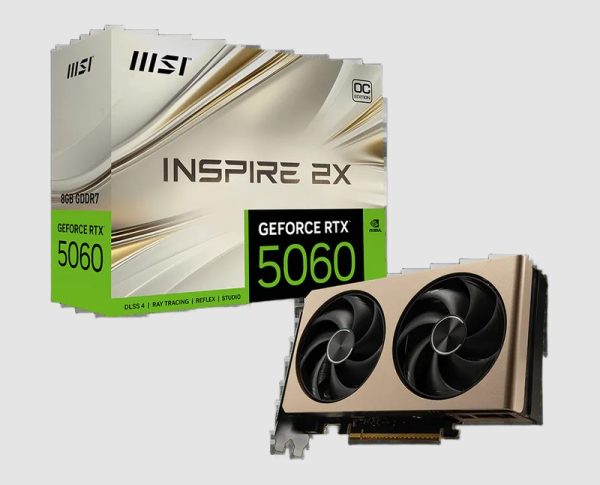 MSI GeForce RTX 5060 8G INSPIRE 2X OC Graphics Card with box MSI GeForce RTX 5060 8G INSPIRE 2X OC graphics card, with box