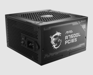 MSI MAG A750GL PCIE5 750W 80 Plus Gold Power Supply side view MSI MAG A750GL PCIE5 750W power supply, side view