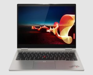 Lenovo ThinkPad X1 Titanium Yoga Gen 1 i5 refurbished 2-in-1 laptop, front view, open