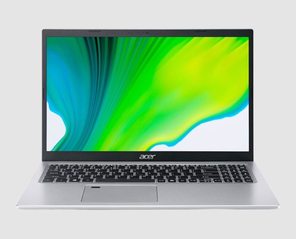 Acer Aspire 5 A515-45 front view Acer Aspire 5 A515-45 refurbished laptop in silver, front view