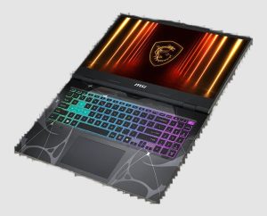 MSI Cyborg 15 gaming laptop, side view with ports