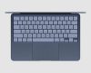 Apple MacBook Neo 13 (2026) Indigo side view with ports Apple MacBook Neo 13 (2026) Indigo, top view of keyboard